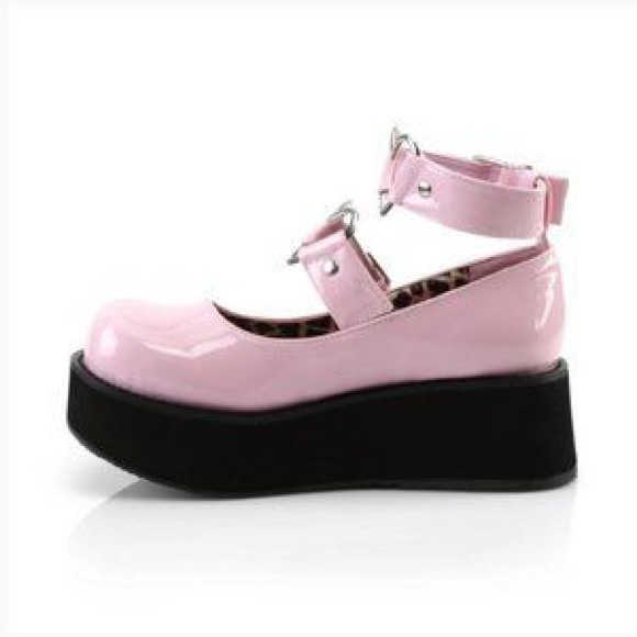 Demonia SPRITE-02 Pink Maryjane Platform Vinyl Shoe Woman’s USSize 9 - Picture 3 of 5